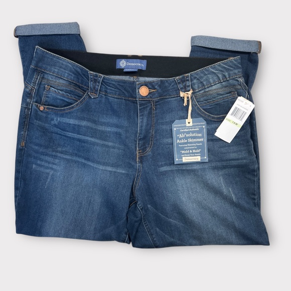 Democracy Jeans Womens 18W Blue Ab Solution Ankle Skimmer Curve Equality Stretch - Picture 2 of 13